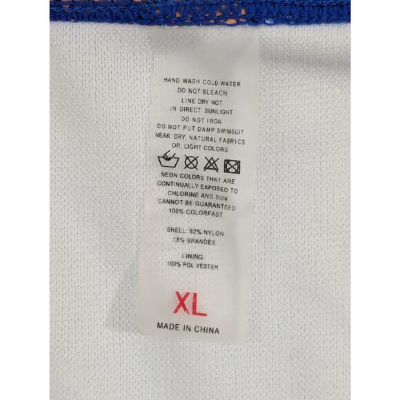 Blue Floral Moderate Coverage Two-Piece Swimsuit Size XL - Picture 4 of 9